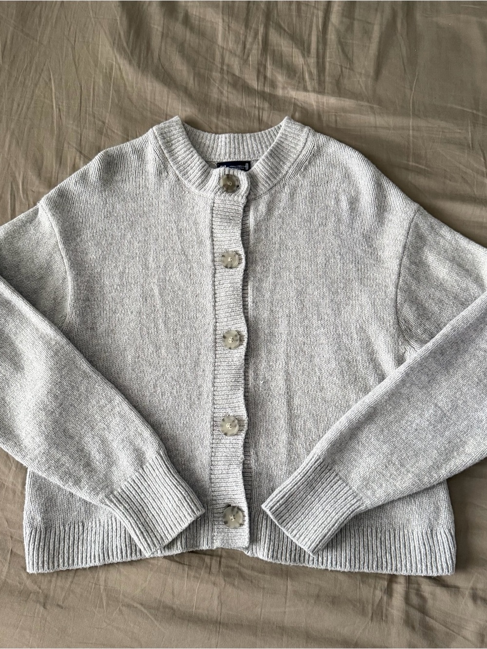 GAP Light Gray Button-Front Knit Cardigan